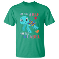 Turtle Autism T Shirt See The Able Not The Label Puzzle Pieces - Wonder Print Shop