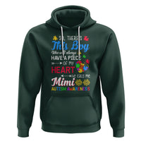 Autism Grandma Hoodie This Boy Will Always Have A Piece Of My Heart He Calls Me Mimi Autism Awareness - Wonder Print Shop