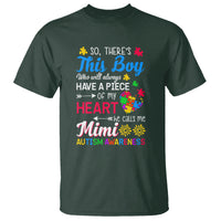 Autism Grandma T Shirt This Boy Will Always Have A Piece Of My Heart He Calls Me Mimi Autism Awareness - Wonder Print Shop