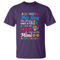 Autism Grandma T Shirt This Boy Will Always Have A Piece Of My Heart He Calls Me Mimi Autism Awareness - Wonder Print Shop