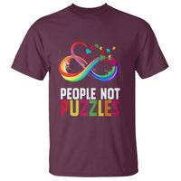 Autism Acceptance T Shirt People Not Puzzles Spectrum Infinity - Wonder Print Shop