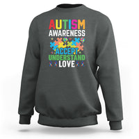 Autism Awareness Sweatshirt Accept Understand Love Spectrum Blue Ribbon - Wonder Print Shop