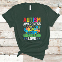 Autism Awareness T Shirt Accept Understand Love Spectrum Blue Ribbon - Wonder Print Shop