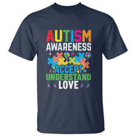 Autism Awareness T Shirt Accept Understand Love Spectrum Blue Ribbon - Wonder Print Shop