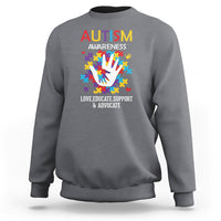 Autism Awareness Sweatshirt Love Educate Support Advocate - Wonder Print Shop