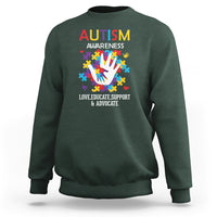 Autism Awareness Sweatshirt Love Educate Support Advocate - Wonder Print Shop