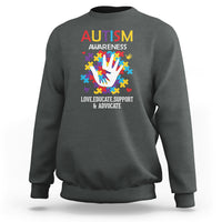 Autism Awareness Sweatshirt Love Educate Support Advocate - Wonder Print Shop