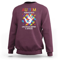 Autism Awareness Sweatshirt Love Educate Support Advocate - Wonder Print Shop