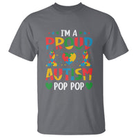 Autism Grandpa T Shirt I'm A Proud Autism Pop Pop - Wonder Print Shop
