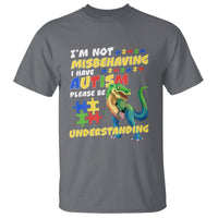 Dinosaur Autism T Shirt I'm Not Misbehaving I Have Autism Please Be Understanding - Wonder Print Shop
