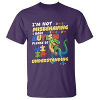 Dinosaur Autism T Shirt I'm Not Misbehaving I Have Autism Please Be Understanding - Wonder Print Shop