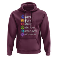 Autism Definition Hoodie Always Unique Totally Intelligent Sometimes Mysterious - Wonder Print Shop