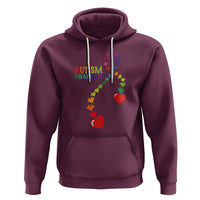 Heart Autism Awareness Hoodie Puzzle Heart Ribbon Support Accept - Wonder Print Shop