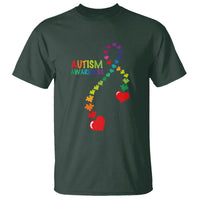 Heart Autism Awareness T Shirt Puzzle Heart Ribbon Support Accept - Wonder Print Shop