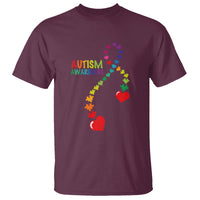 Heart Autism Awareness T Shirt Puzzle Heart Ribbon Support Accept - Wonder Print Shop