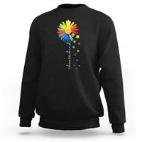 Sunflower Autism Sweatshirt Choose Kind Rainbow Puzzle Piece - Wonder Print Shop