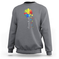 Sunflower Autism Sweatshirt Choose Kind Rainbow Puzzle Piece - Wonder Print Shop