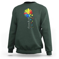 Sunflower Autism Sweatshirt Choose Kind Rainbow Puzzle Piece - Wonder Print Shop