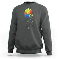 Sunflower Autism Sweatshirt Choose Kind Rainbow Puzzle Piece - Wonder Print Shop
