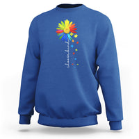 Sunflower Autism Sweatshirt Choose Kind Rainbow Puzzle Piece - Wonder Print Shop