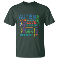 Autism Support T Shirt Warriors Fight Hope Love Courage Believe Win - Wonder Print Shop
