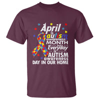 Autism Awareness T Shirt Everyday In Our Home Spectrum Puzzle Ribbon - Wonder Print Shop