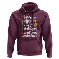 Autism Definition Hoodie Always Unique Totally Intelligent Sometimes Mysterious Puzzle Heart - Wonder Print Shop
