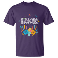 Autism Awareness T Shirt Don't Judge What You Don't Understand Puzzle Hand - Wonder Print Shop
