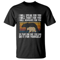 Autism Mom T Shirt I Will Speak Fight Advocate For You So That One Day You Can Do It For Yourself Retro Mama Bear - Wonder Print Shop