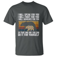 Autism Mom T Shirt I Will Speak Fight Advocate For You So That One Day You Can Do It For Yourself Retro Mama Bear - Wonder Print Shop