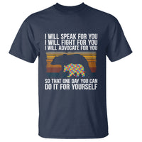 Autism Mom T Shirt I Will Speak Fight Advocate For You So That One Day You Can Do It For Yourself Retro Mama Bear - Wonder Print Shop