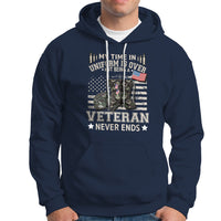 Grumpy Old Veteran Hoodie My Time In Uniform Is Over But Being A Veteran Never Ends - Wonder Print Shop