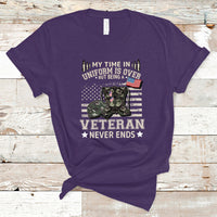 Grumpy Old Veteran T Shirt My Time In Uniform Is Over But Being A Veteran Never Ends - Wonder Print Shop