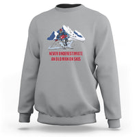 Never Underestimate An Old Man On Skis Funny Skiing Skier Sweatshirt - Wonder Print Shop