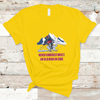 Never Underestimate An Old Man On Skis Funny Skiing Skier T Shirt - Wonder Print Shop