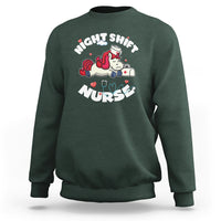 Funny Nurse Sweatshirt Night Shift Nurse with Cute Unicorn Stethoscope - Wonder Print Shop