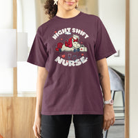 Funny Nurse T Shirt For Women Night Shift Nurse with Cute Unicorn Stethoscope - Wonder Print Shop