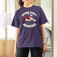 Funny Nurse T Shirt For Women Night Shift Nurse with Cute Unicorn Stethoscope - Wonder Print Shop