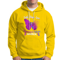 Rheumatoid Arthritis Hoodie Faith Hope Love Butterfly Rheumatoid Arthritis Warrior - Wonder Print Shop