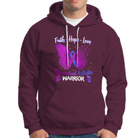Rheumatoid Arthritis Hoodie Faith Hope Love Butterfly Rheumatoid Arthritis Warrior - Wonder Print Shop