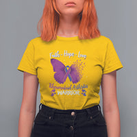 Rheumatoid Arthritis T Shirt For Women Faith Hope Love Butterfly Rheumatoid Arthritis Warrior - Wonder Print Shop