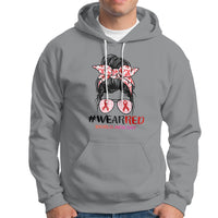 #Wearred World AIDS Day Hoodie Messy Bun Red Ribbon - Wonder Print Shop