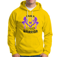 Leprosy Hoodie I Am A Leprosy Warrior Purple Ribbon with Butterfly - Wonder Print Shop