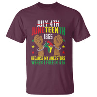 July 4Th Juneteenth T Shirt My Ancestors Weren't Free In 1776 - Wonder Print Shop