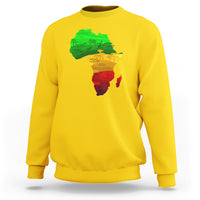 Africa Map Green Yellow Red Proud African Pride Juneteenth Sweatshirt - Wonder Print Shop