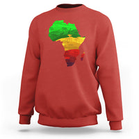 Africa Map Green Yellow Red Proud African Pride Juneteenth Sweatshirt - Wonder Print Shop