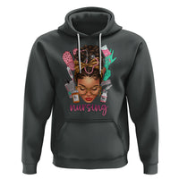 African American Nurse Hoodie Black History Month with Afro Hair - Wonder Print Shop