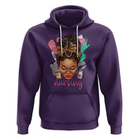 African American Nurse Hoodie Black History Month with Afro Hair - Wonder Print Shop