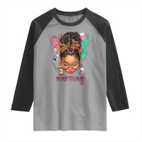 African American Nurse Raglan Shirt Nursing Black Messy Bun