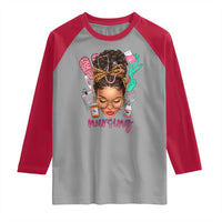 African American Nurse Raglan Shirt Nursing Black Messy Bun